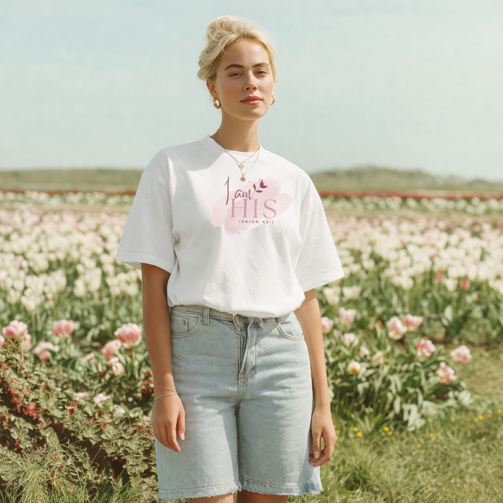 I Am His Isaiah 43:1 Christian T-Shirt for Women – Bella + Canvas Faith Shirt, Soft Scripture Tee, Inspirational Bible Verse Gift